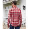 J.VER Long Sleeve Shirts for Men Cotton Plaid Button Down Shirt Business Casual Work Top with Pocket(Red)