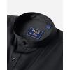 J.VER Men’s Banded Collar Dress Shirt Mandarin Long Sleeve Button Down Shirts Stretch Collarless Tops with Pocket(Black)
