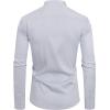J.VER Men’s Banded Collar Dress Shirt Mandarin Long Sleeve Button Down Shirts Stretch Collarless Tops with Pocket(Light Grey)