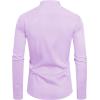 J.VER Men’s Banded Collar Dress Shirt Mandarin Long Sleeve Button Down Shirts Stretch Collarless Tops with Pocket(Light Purple)