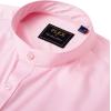 J.VER Men’s Banded Collar Dress Shirt Mandarin Long Sleeve Button Down Shirts Stretch Collarless Tops with Pocket(Pink)