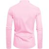 J.VER Men’s Banded Collar Dress Shirt Mandarin Long Sleeve Button Down Shirts Stretch Collarless Tops with Pocket(Pink)