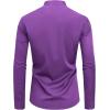 J.VER Men’s Banded Collar Dress Shirt Mandarin Long Sleeve Button Down Shirts Stretch Collarless Tops with Pocket(Purple)