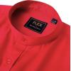 J.VER Men’s Banded Collar Dress Shirt Mandarin Long Sleeve Button Down Shirts Stretch Collarless Tops with Pocket(Red)