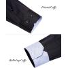 J.VER Men’s Casual Long Sleeve Stretch Dress Shirt Wrinkle-Free Regular Fit Button Down Shirts(Black Blue)