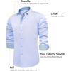 J.VER Men’s Casual Long Sleeve Stretch Dress Shirt Wrinkle-Free Regular Fit Button Down Shirts(Blue Blue)
