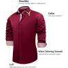 J.VER Men’s Casual Long Sleeve Stretch Dress Shirt Wrinkle-Free Regular Fit Button Down Shirts(Burgundy Red)