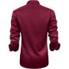 J.VER Men’s Casual Long Sleeve Stretch Dress Shirt Wrinkle-Free Regular Fit Button Down Shirts(Burgundy Red)