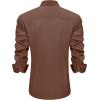 J.VER Men’s Casual Long Sleeve Stretch Dress Shirt Wrinkle-Free Regular Fit Button Down Shirts(Chocolate Brown)