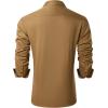 J.VER Men’s Casual Long Sleeve Stretch Dress Shirt Wrinkle-Free Regular Fit Button Down Shirts(Earthen Brown)