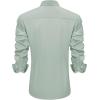 J.VER Men’s Casual Long Sleeve Stretch Dress Shirt Wrinkle-Free Regular Fit Button Down Shirts(Green)