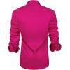 J.VER Men’s Casual Long Sleeve Stretch Dress Shirt Wrinkle-Free Regular Fit Button Down Shirts(Hot Pink)