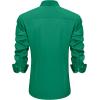 J.VER Men’s Casual Long Sleeve Stretch Dress Shirt Wrinkle-Free Regular Fit Button Down Shirts(Hunter Green)