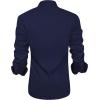 J.VER Men’s Casual Long Sleeve Stretch Dress Shirt Wrinkle-Free Regular Fit Button Down Shirts(Navy / Blue)