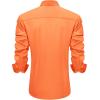 J.VER Men’s Casual Long Sleeve Stretch Dress Shirt Wrinkle-Free Regular Fit Button Down Shirts(Orange)