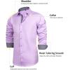 J.VER Men’s Casual Long Sleeve Stretch Dress Shirt Wrinkle-Free Regular Fit Button Down Shirts(Pink Purple)