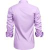 J.VER Men’s Casual Long Sleeve Stretch Dress Shirt Wrinkle-Free Regular Fit Button Down Shirts(Pink Purple)