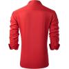 J.VER Men’s Casual Long Sleeve Stretch Dress Shirt Wrinkle-Free Regular Fit Button Down Shirts(Red)
