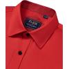 J.VER Men’s Casual Long Sleeve Stretch Dress Shirt Wrinkle-Free Regular Fit Button Down Shirts(Red)