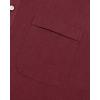 J.VER Men’s Cotton Linen Long Sleeve Shirts Casual Button Down Banded Collar Shirt Beach Summer Tops with Pocket(Burgundy)