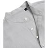 J.VER Men’s Cotton Linen Long Sleeve Shirts Casual Button Down Banded Collar Shirt Beach Summer Tops with Pocket(Grey)