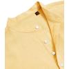 J.VER Men’s Cotton Linen Long Sleeve Shirts Casual Button Down Banded Collar Shirt Beach Summer Tops with Pocket(Light Yellow)