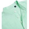J.VER Men’s Cotton Linen Long Sleeve Shirts Casual Button Down Banded Collar Shirt Beach Summer Tops with Pocket(Mint Green)