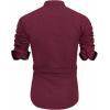 J.VER Mens Digital Printing Dress Shirts Regular Fit Long Sleeve Button Down Shirt Burgundy Large