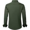 J.VER Men’s Dress Shirts Solid Long Sleeve Stretch Wrinkle-Free Formal Shirt Business Casual Button Down Shirts(Army Green)