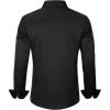 J.VER Men’s Dress Shirts Solid Long Sleeve Stretch Wrinkle-Free Formal Shirt Business Casual Button Down Shirts(Black)