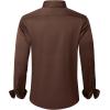 J.VER Men’s Dress Shirts Solid Long Sleeve Stretch Wrinkle-Free Formal Shirt Business Casual Button Down Shirts(Brown)