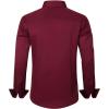 J.VER Men’s Dress Shirts Solid Long Sleeve Stretch Wrinkle-Free Formal Shirt Business Casual Button Down Shirts(Burgundy)