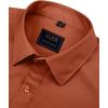 J.VER Men’s Dress Shirts Solid Long Sleeve Stretch Wrinkle-Free Formal Shirt Business Casual Button Down Shirts(Burnt Orange)