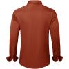J.VER Men’s Dress Shirts Solid Long Sleeve Stretch Wrinkle-Free Formal Shirt Business Casual Button Down Shirts(Burnt Orange)