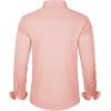 J.VER Men’s Dress Shirts Solid Long Sleeve Stretch Wrinkle-Free Formal Shirt Business Casual Button Down Shirts(Coral)
