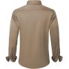 J.VER Men’s Dress Shirts Solid Long Sleeve Stretch Wrinkle-Free Formal Shirt Business Casual Button Down Shirts(Dark Khaki)