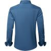 J.VER Men’s Dress Shirts Solid Long Sleeve Stretch Wrinkle-Free Formal Shirt Business Casual Button Down Shirts(Dark-blue)