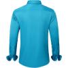 J.VER Men’s Dress Shirts Solid Long Sleeve Stretch Wrinkle-Free Formal Shirt Business Casual Button Down Shirts(Deep Sea)