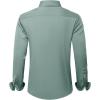 J.VER Men’s Dress Shirts Solid Long Sleeve Stretch Wrinkle-Free Formal Shirt Business Casual Button Down Shirts(Green Grey)