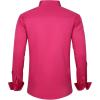 J.VER Men’s Dress Shirts Solid Long Sleeve Stretch Wrinkle-Free Formal Shirt Business Casual Button Down Shirts(Hot Pink)
