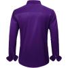 J.VER Men’s Dress Shirts Solid Long Sleeve Stretch Wrinkle-Free Formal Shirt Business Casual Button Down Shirts(Purple)