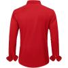 J.VER Men’s Dress Shirts Solid Long Sleeve Stretch Wrinkle-Free Formal Shirt Business Casual Button Down Shirts(Red)