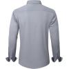 J.VER Men’s Dress Shirts Solid Long Sleeve Stretch Wrinkle-Free Formal Shirt Business Casual Button Down Shirts(Silver Grey)
