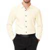 J.VER Men’s Dress Shirts Stretch Long Sleeve Formal Shirt Solid Business Casual Button Down Shirts for Wedding Prom(Beige)