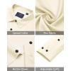 J.VER Men’s Dress Shirts Stretch Long Sleeve Formal Shirt Solid Business Casual Button Down Shirts for Wedding Prom(Beige)