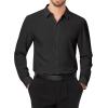 J.VER Men’s Dress Shirts Stretch Long Sleeve Formal Shirt Solid Business Casual Button Down Shirts for Wedding Prom(Black)