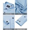 J.VER Men’s Dress Shirts Stretch Long Sleeve Formal Shirt Solid Business Casual Button Down Shirts for Wedding Prom(Blue)