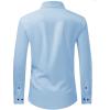 J.VER Men’s Dress Shirts Stretch Long Sleeve Formal Shirt Solid Business Casual Button Down Shirts for Wedding Prom(Blue)