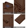 J.VER Men’s Dress Shirts Stretch Long Sleeve Formal Shirt Solid Business Casual Button Down Shirts for Wedding Prom(Brown)