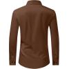 J.VER Men’s Dress Shirts Stretch Long Sleeve Formal Shirt Solid Business Casual Button Down Shirts for Wedding Prom(Brown)
